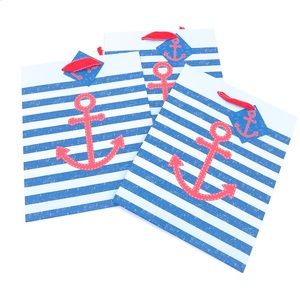 🛑CLEARANCE‼️ Set of 3 ⚓️🆕  Roobee striped anchor gift bags